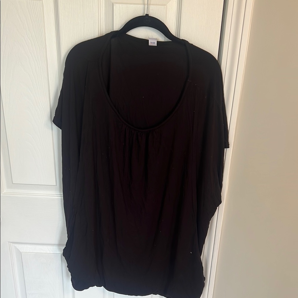 Old Navy Black Relaxed Short Sleeve Blouse